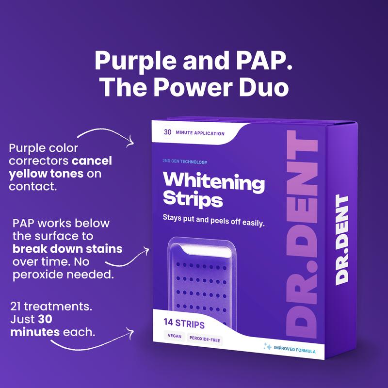 Purple Teeth Whitening Strips - Non Sensitive
