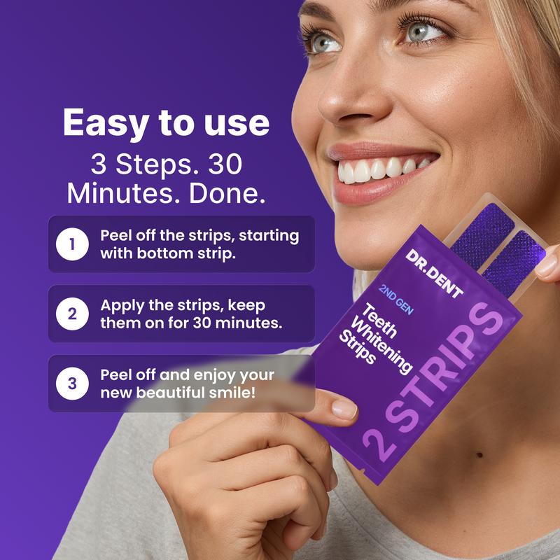 Purple Teeth Whitening Strips - Non Sensitive